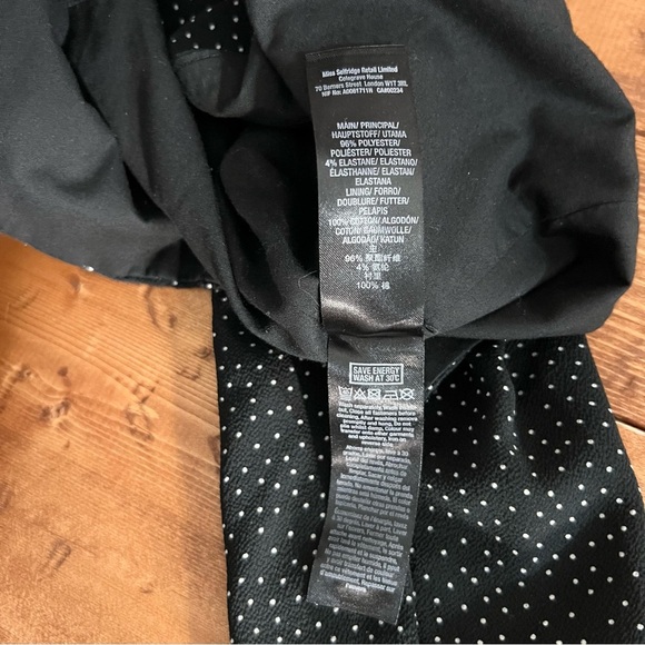 Miss Selfridge cropped puff sleeve top Size 4 polka dot black  white sweetheart - Picture 10 of 14